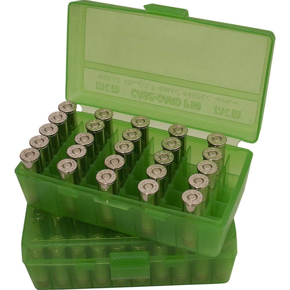 Misc. Accessories MTM Case Gard 4.50" AMMO BOX 50RD FLIP TOP 38-357 CLR GRN • Model: 4.50"